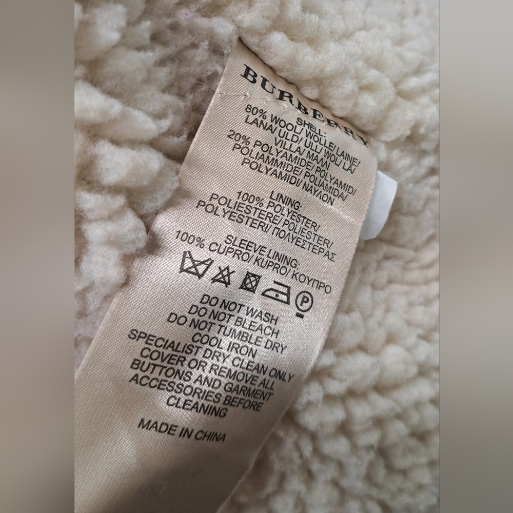 Burberry Brit Women's Wool Jacket Nova Check Faux Shearling Winter Bomber 6 US - Picture 12 of 15